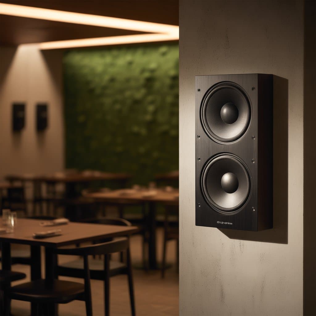 An upscale restaurant with a multi-zone commercial sound system.